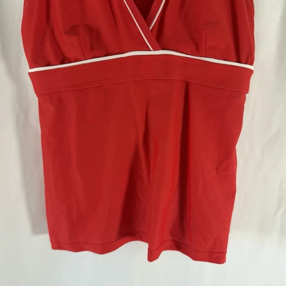 Athleta Swim Top Women's Medium Red Print Tank Top Pullover Stretch